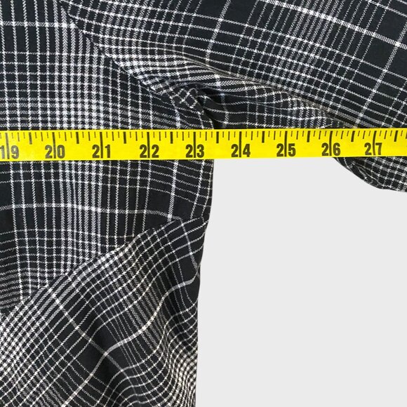 Foxcroft Cici Plaid Perfection Tunic Black Women's Size 14 Button-Up Long-Sleeve - Picture 11 of 12